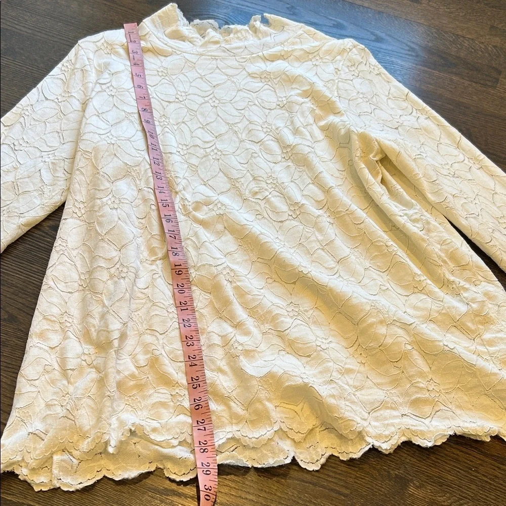 Soft Surroundings Camarra Lace Mock Neck Tunic Blouse XL Feminine Cottagecore - Picture 7 of 15